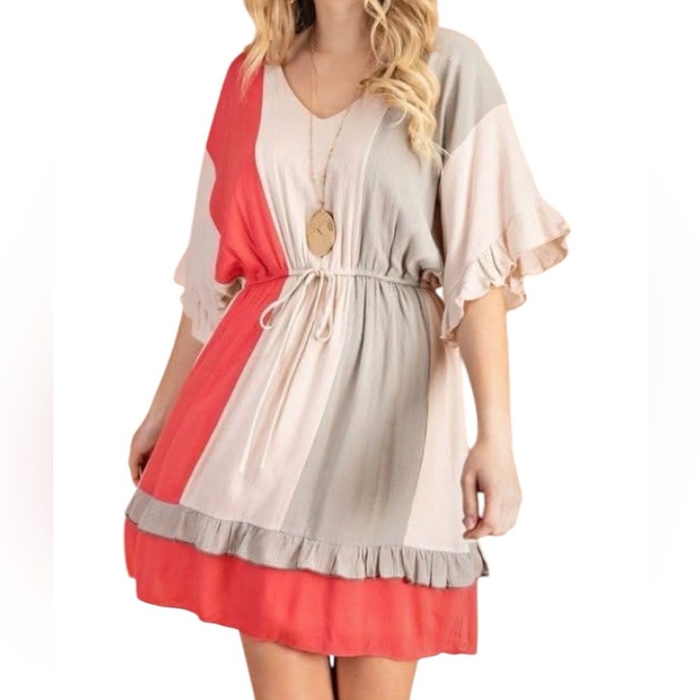 143 Story by Line Up Ruffle Tie front Dress